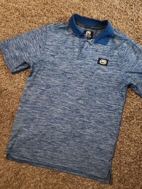 Ecko Unlimited Blue Heather Polo with Contrast Collar